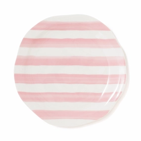 Craft Touch Plate Stripe Large Pinkhand-painted ceramic bowl