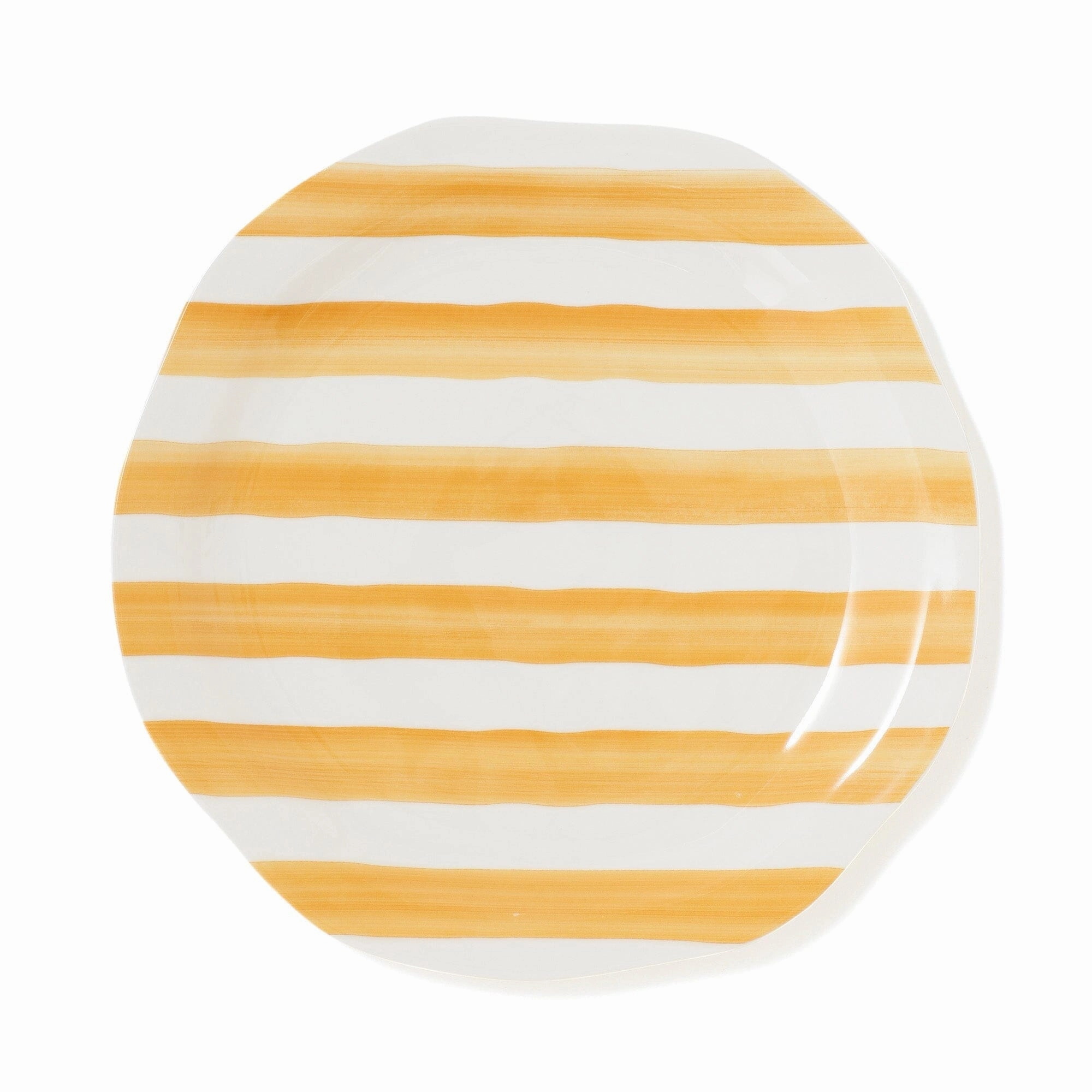 Craft Touch Plate Stripe Large Yellowhand-painted ceramic bowl