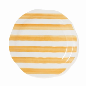 Craft Touch Plate Stripe Large Yellowhand-painted ceramic bowl