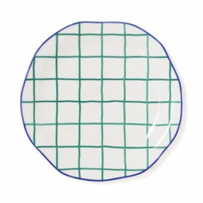 Craft Touch Plate Windowpane Large Greenhand-painted ceramic bowl