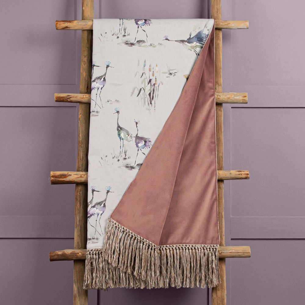 Cranes Printed Throw Ironstone