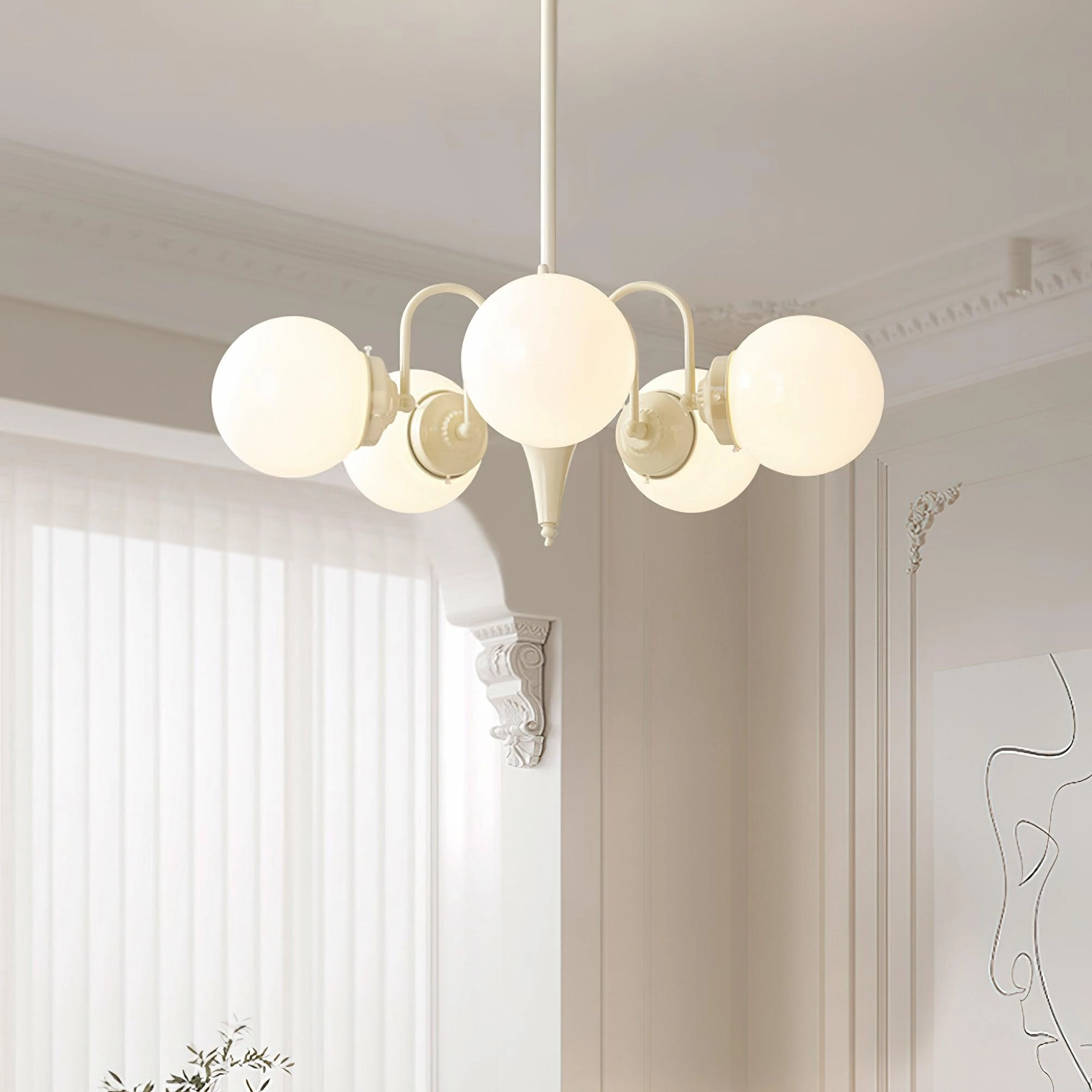 Cream Ball Chandelier
