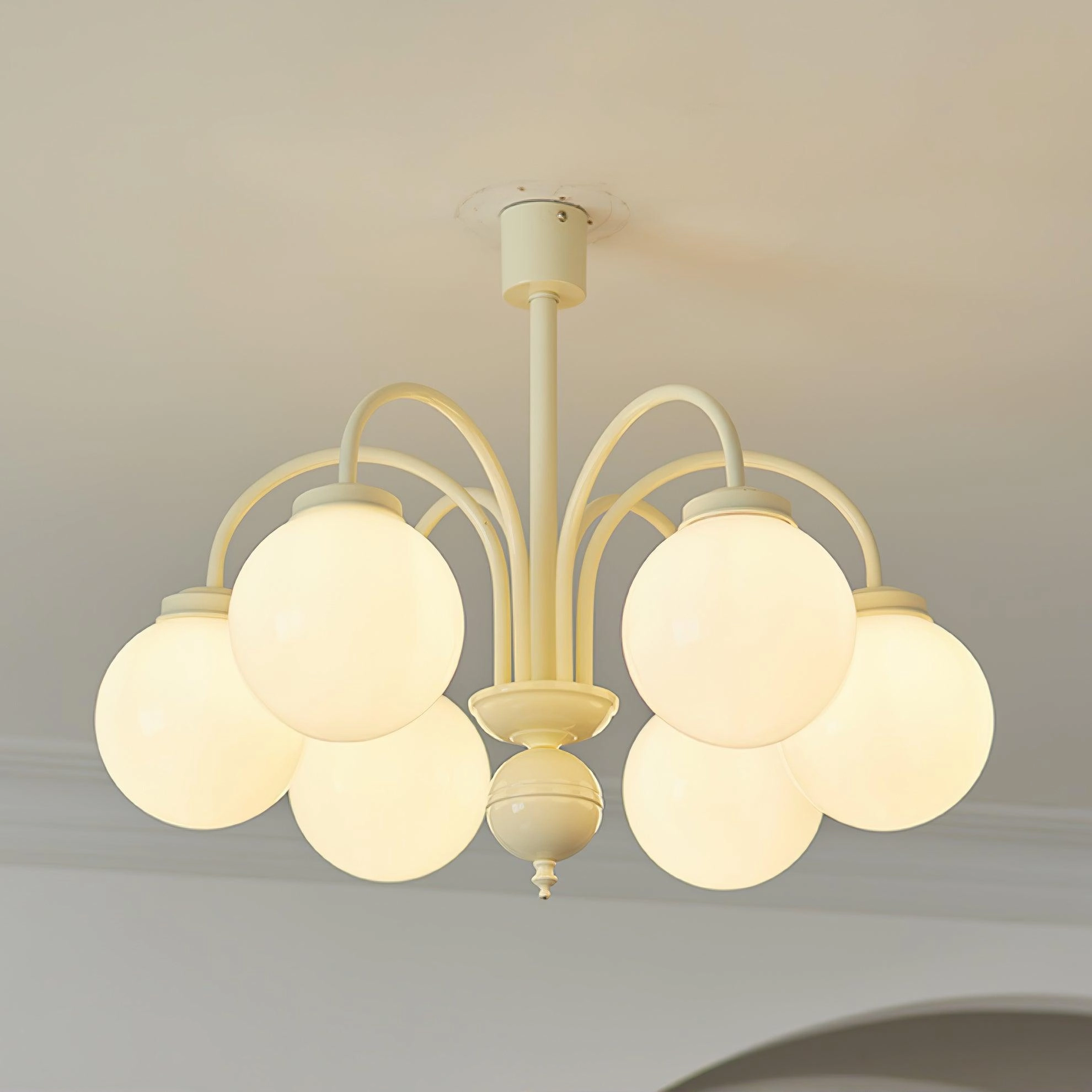 Cream Glass Sphere Chandelier