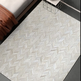 Cream Patchwork Cowhide Rugmodern color block patchwork rug