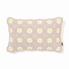 Crochet Flower Cushion Cover 400 X 250 Beigebedding sets ,throw blankets 