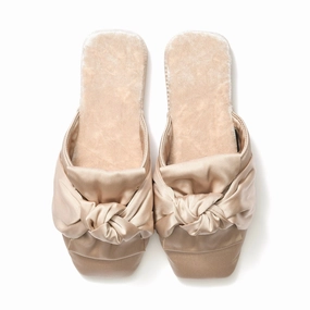 Crushed Velor X Satin Room Shoes Beigebedding sets ,throw blankets 