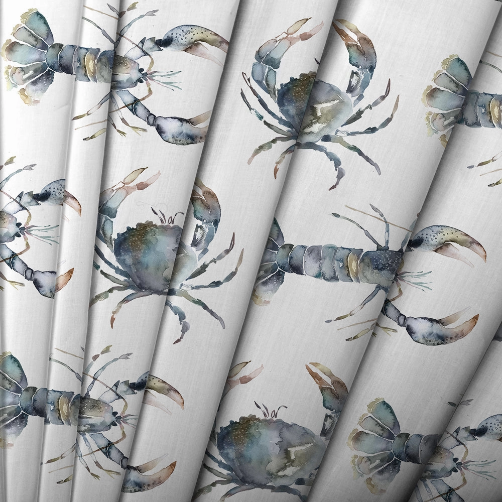 Crustaceans Printed Cotton Made to Measure Roman Blinds Slate
