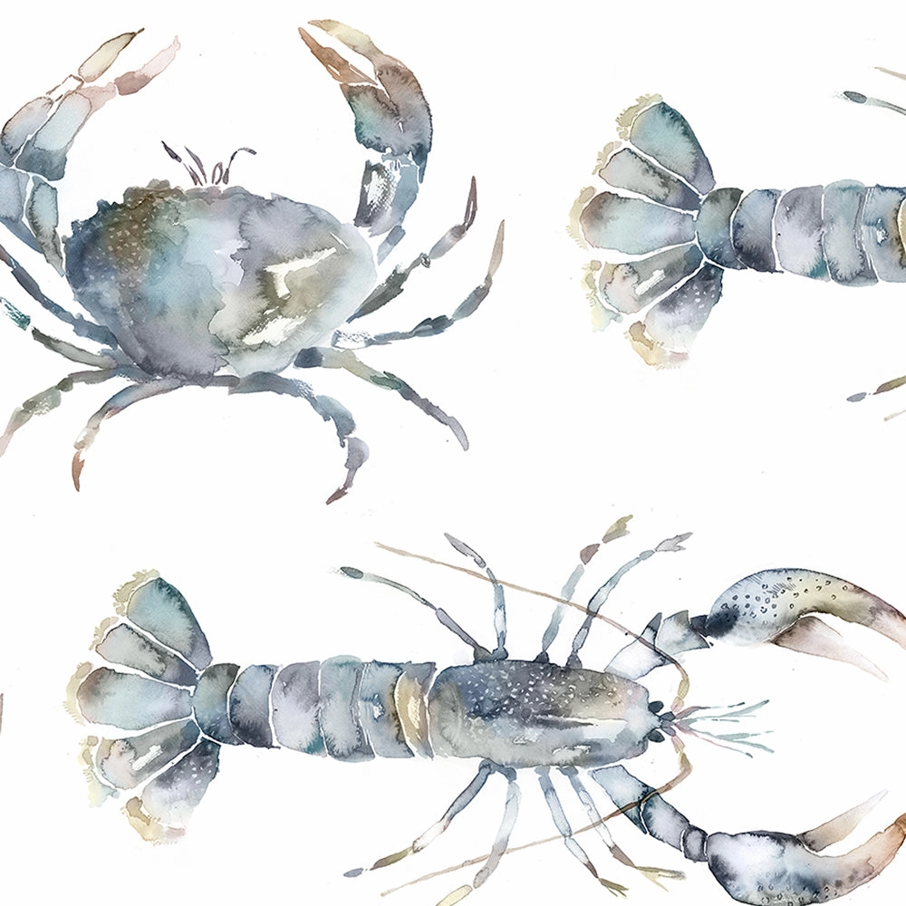 Crustaceans Printed Cotton Made to Measure Roman Blinds Slate