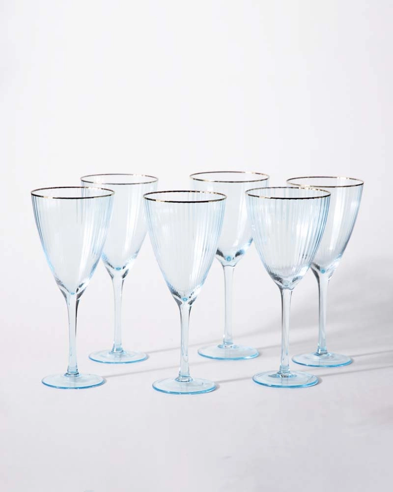 Crystal Ribbed Wine Glass