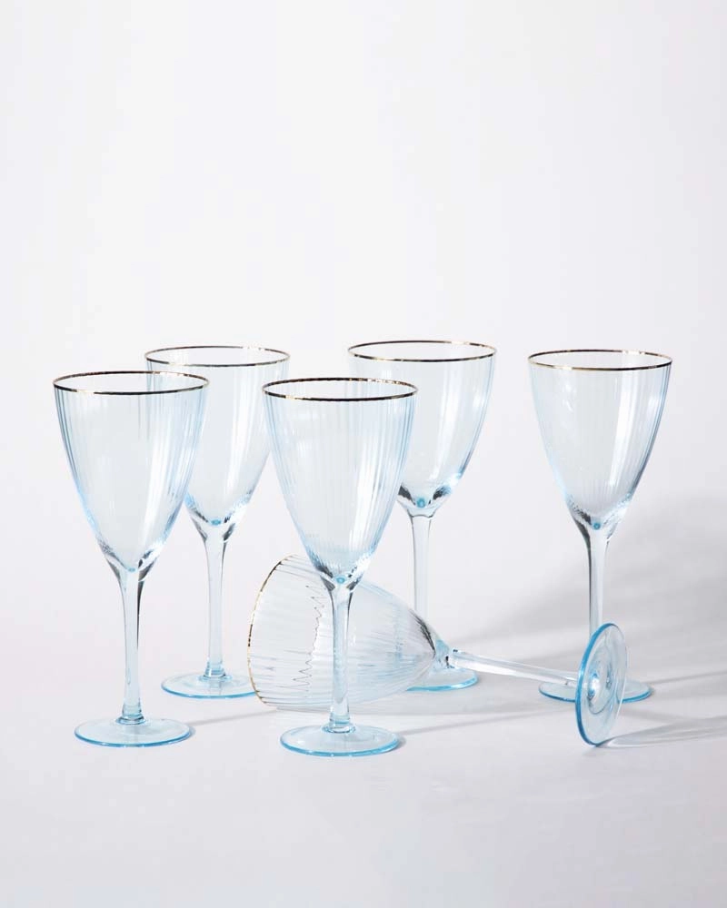 Crystal Ribbed Wine Glass