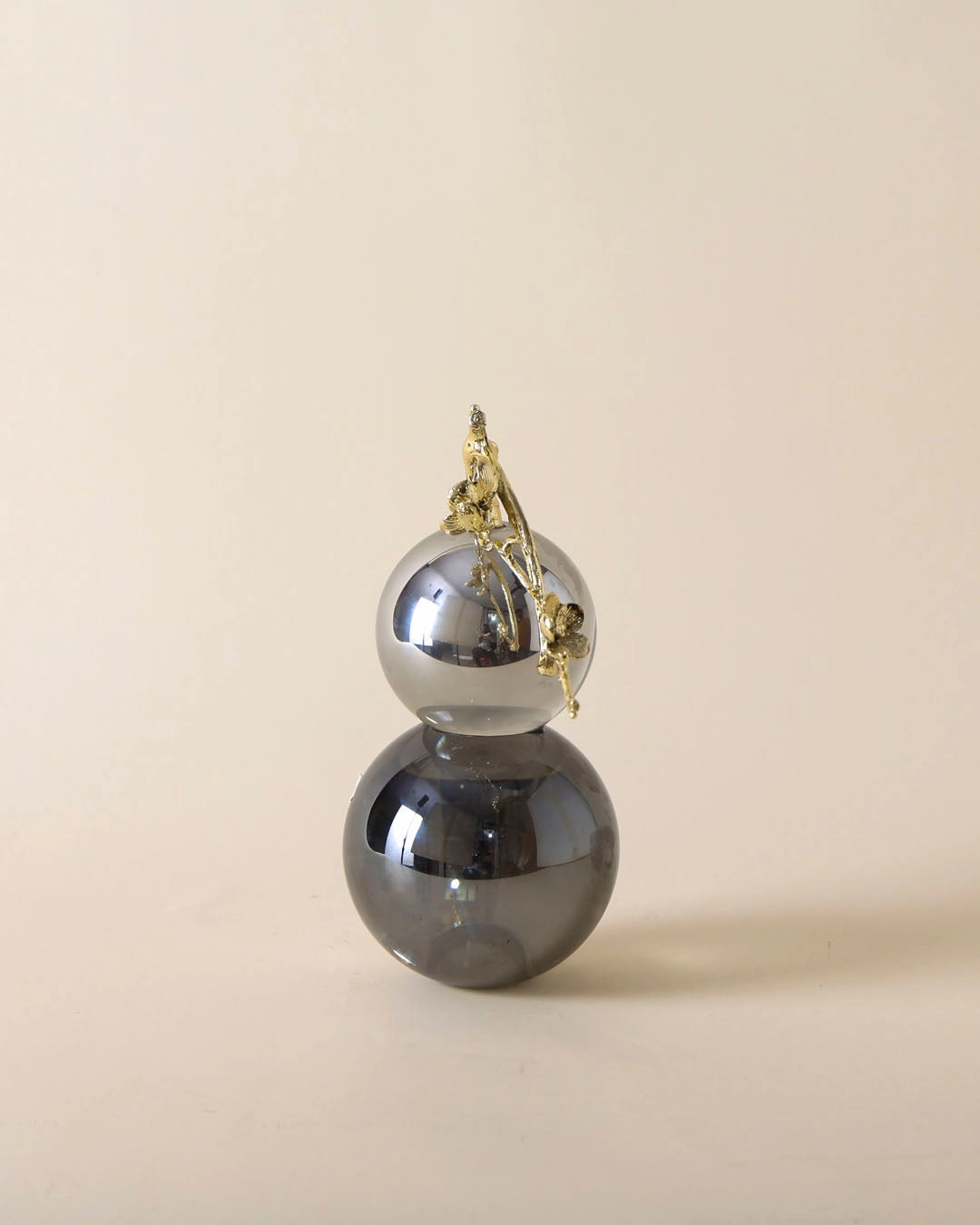 Crystal Sphere With Gold Branch Tabletop Accent