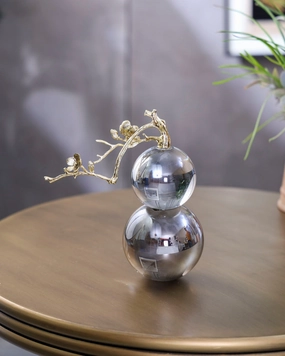 Crystal Sphere With Gold Branch Tabletop Accenthome decor ,wall decor 