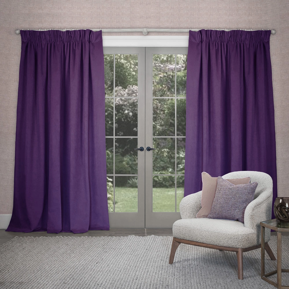 Cube Velvet Pencil Pleat Curtains Plumhome decor ,wall decor 