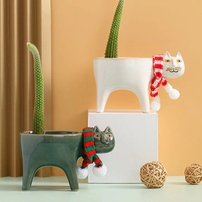 Cute Cat Plant Pothome decoration ,modern home decor 