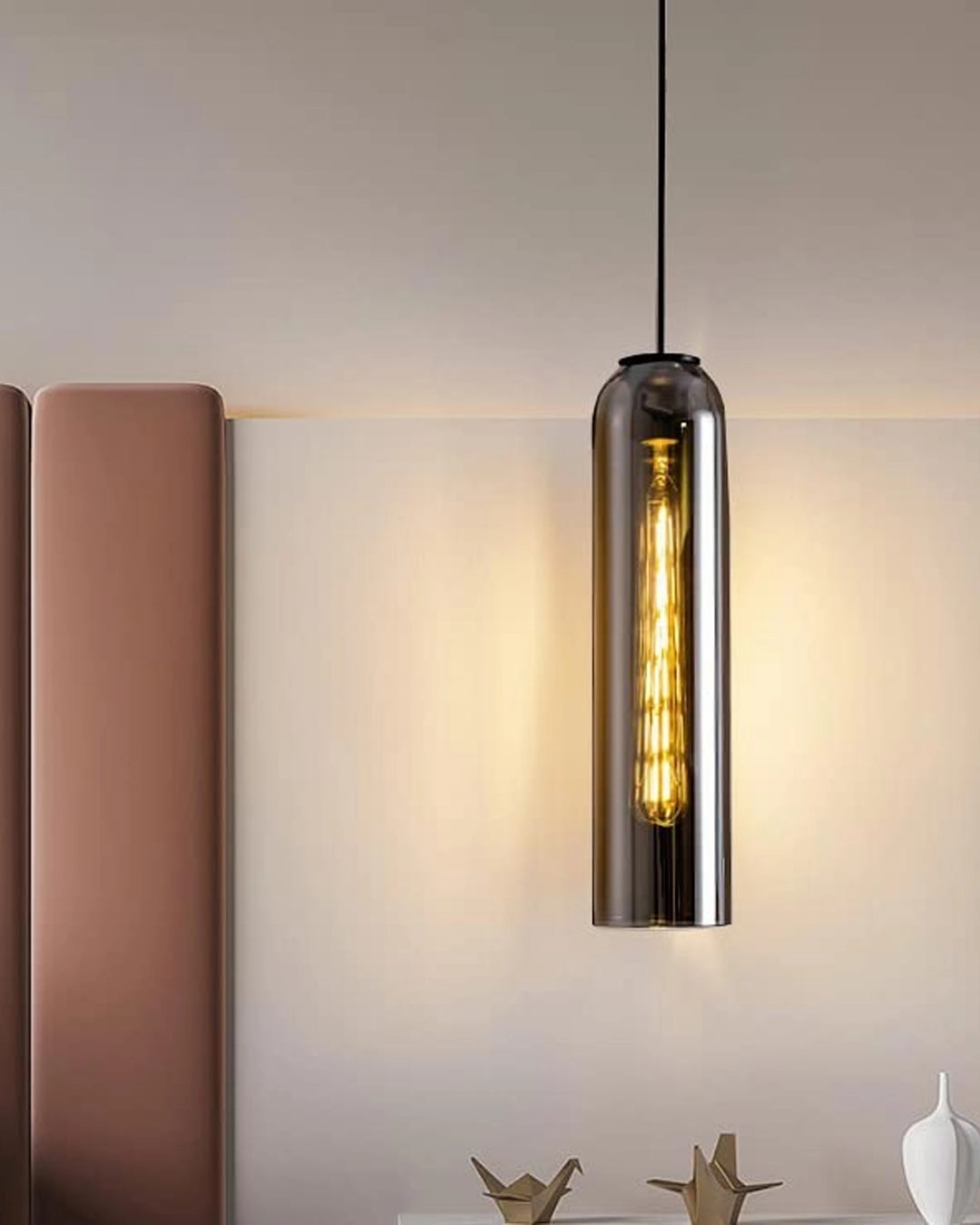 Cylinder Glass Pendant Light - Smokemodern wall lamp,smart wall lamp