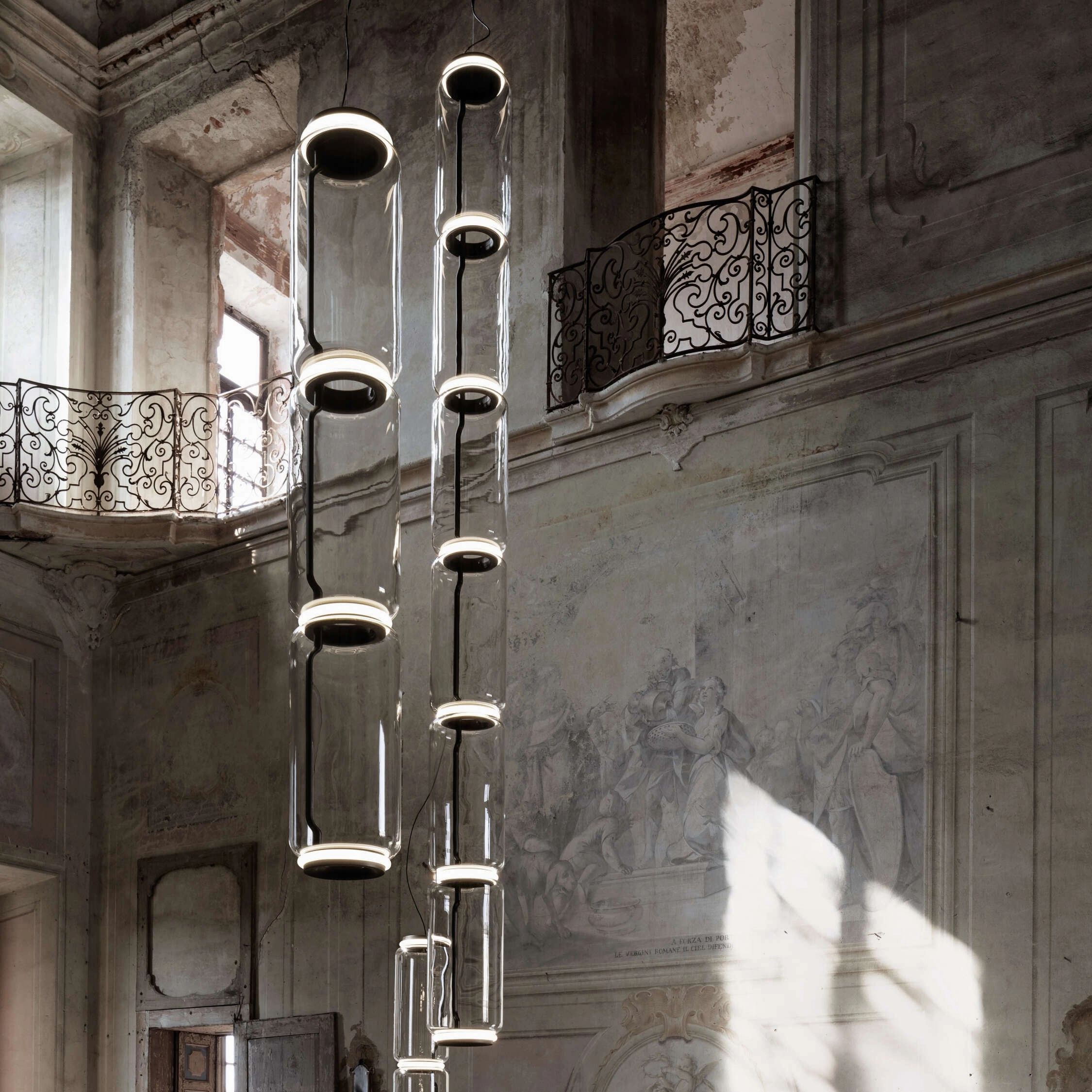 Cylindrical Glass Pendant Light