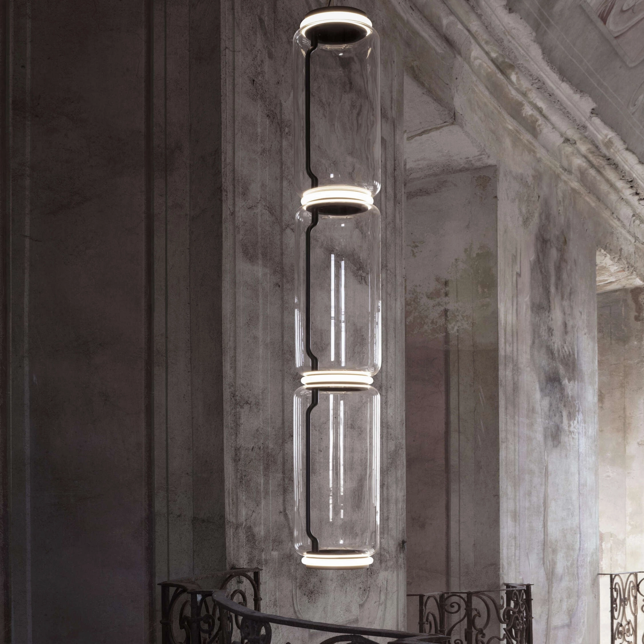 Cylindrical Glass Pendant Light