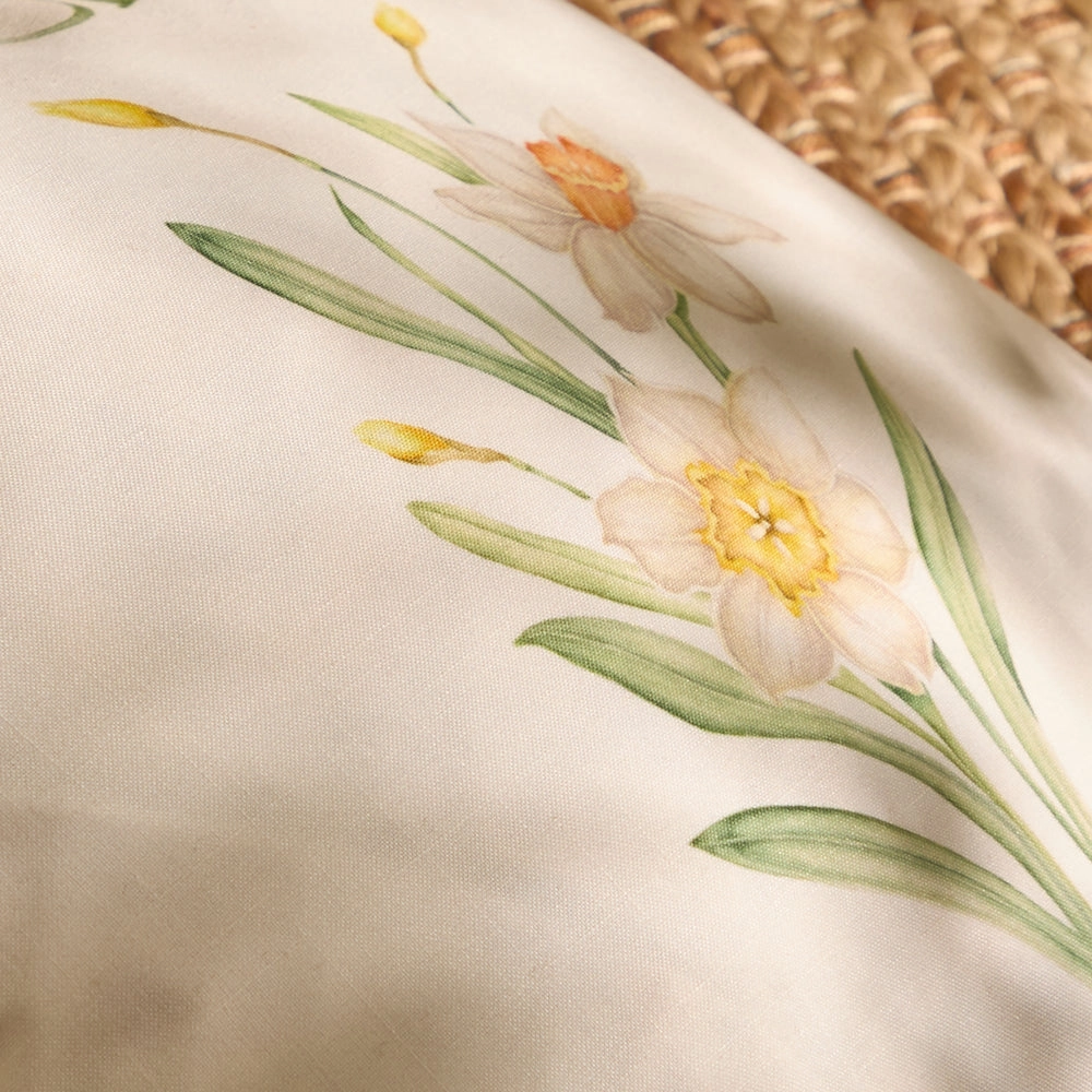 Daffodil Printed Outdoor Cushion Yellow
