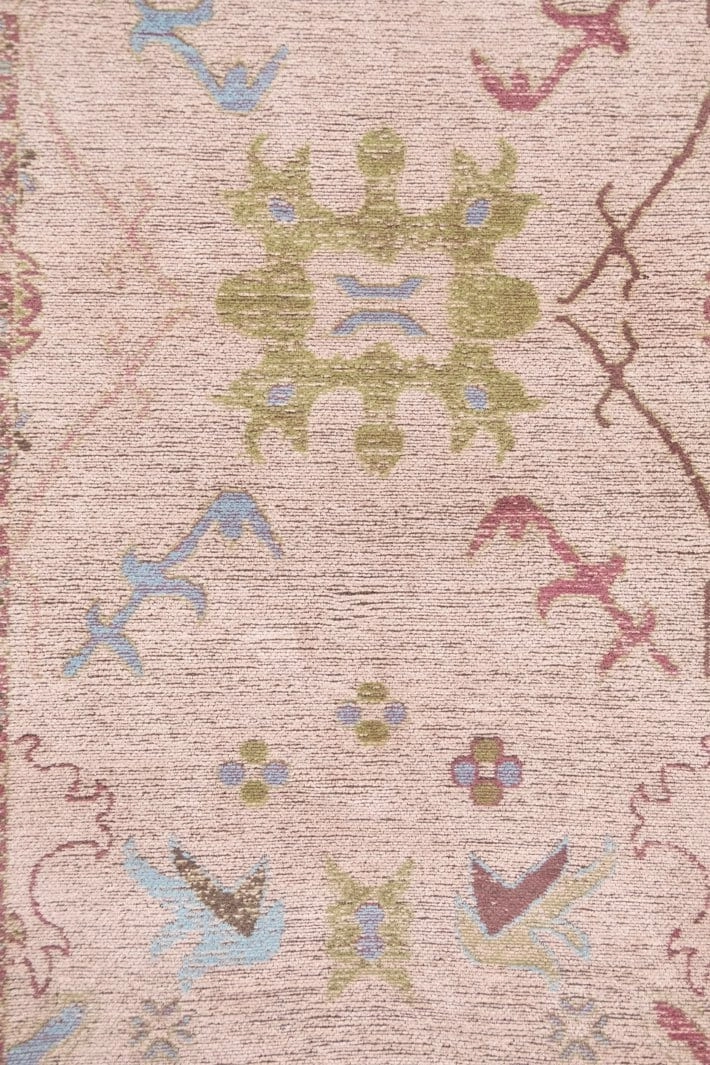 Dakota Blue and Pink Bordered Floral Runner Rug *NO RETURNS UNLESS FAULTY