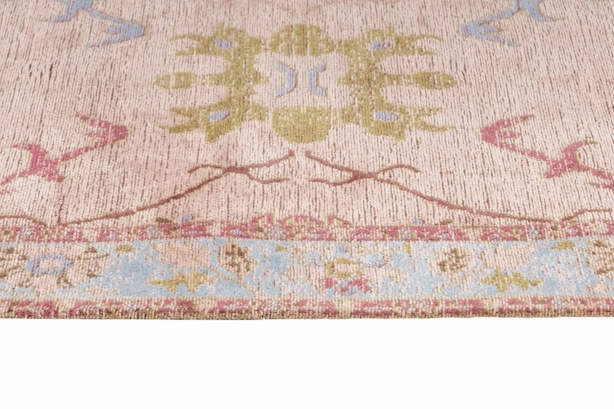 Dakota Blue and Pink Bordered Floral Runner Rug *NO RETURNS UNLESS FAULTY