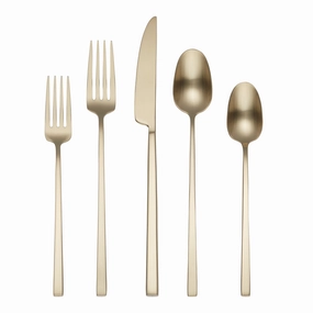 Damaris Champagne Satin 20 Piece Flatware Seteco-friendly bamboo fiber tableware set 