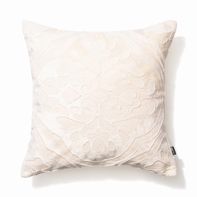 Damask Applique Cushion Cover 450 X 450 Whitebedding sets ,throw blankets 