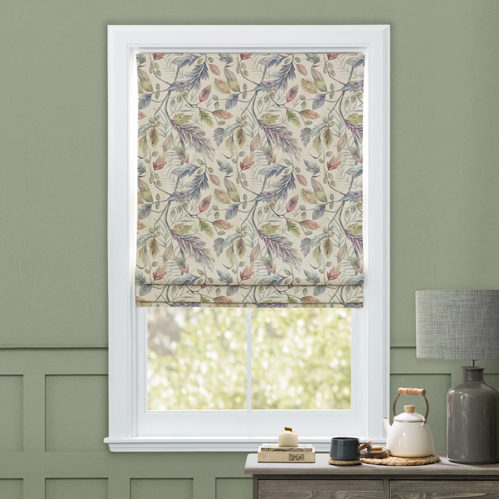 Danbury Printed Cotton Made to Measure Roman Blinds Loganberry