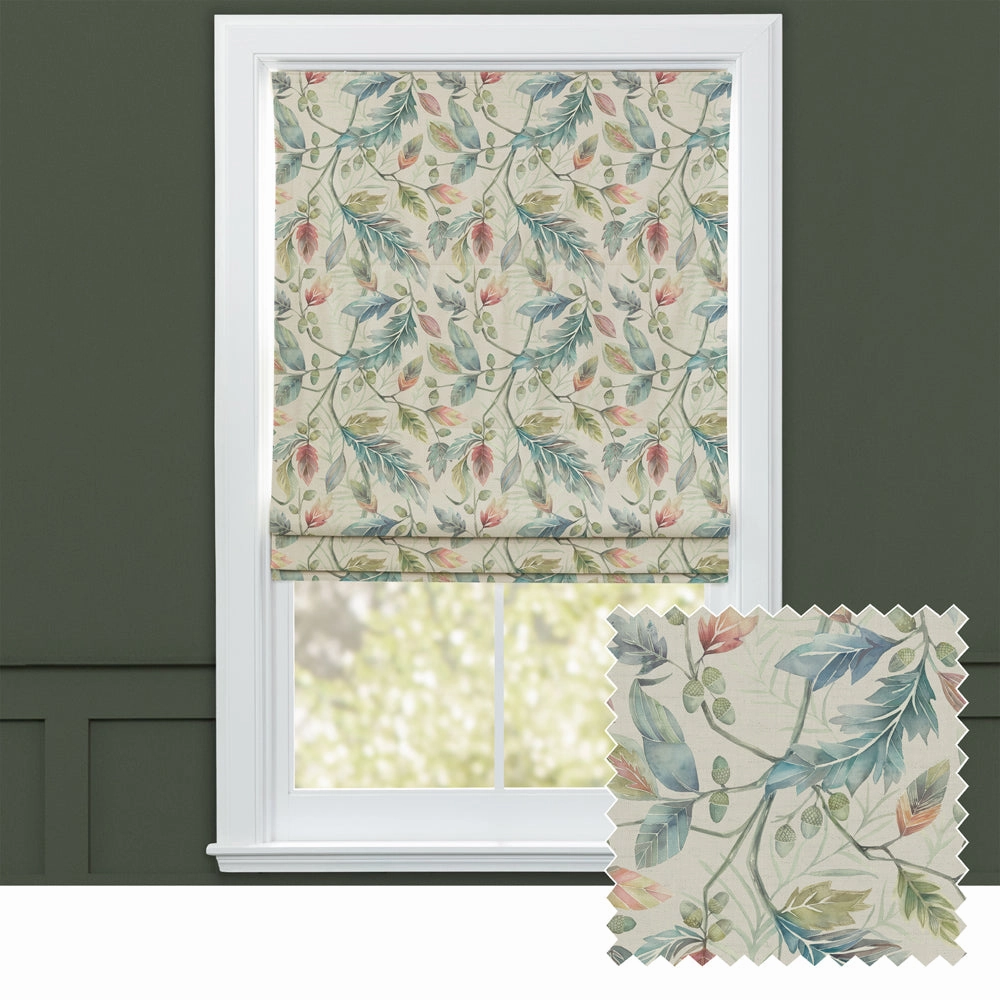 Danbury Printed Cotton Made to Measure Roman Blinds Pomegranatebedding sets ,throw blankets 