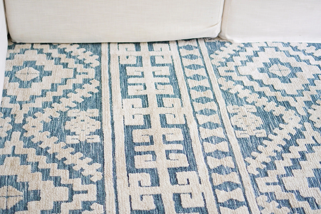 Daphne Blue Tribal Textured Rug *NO RETURNS UNLESS FAULTY