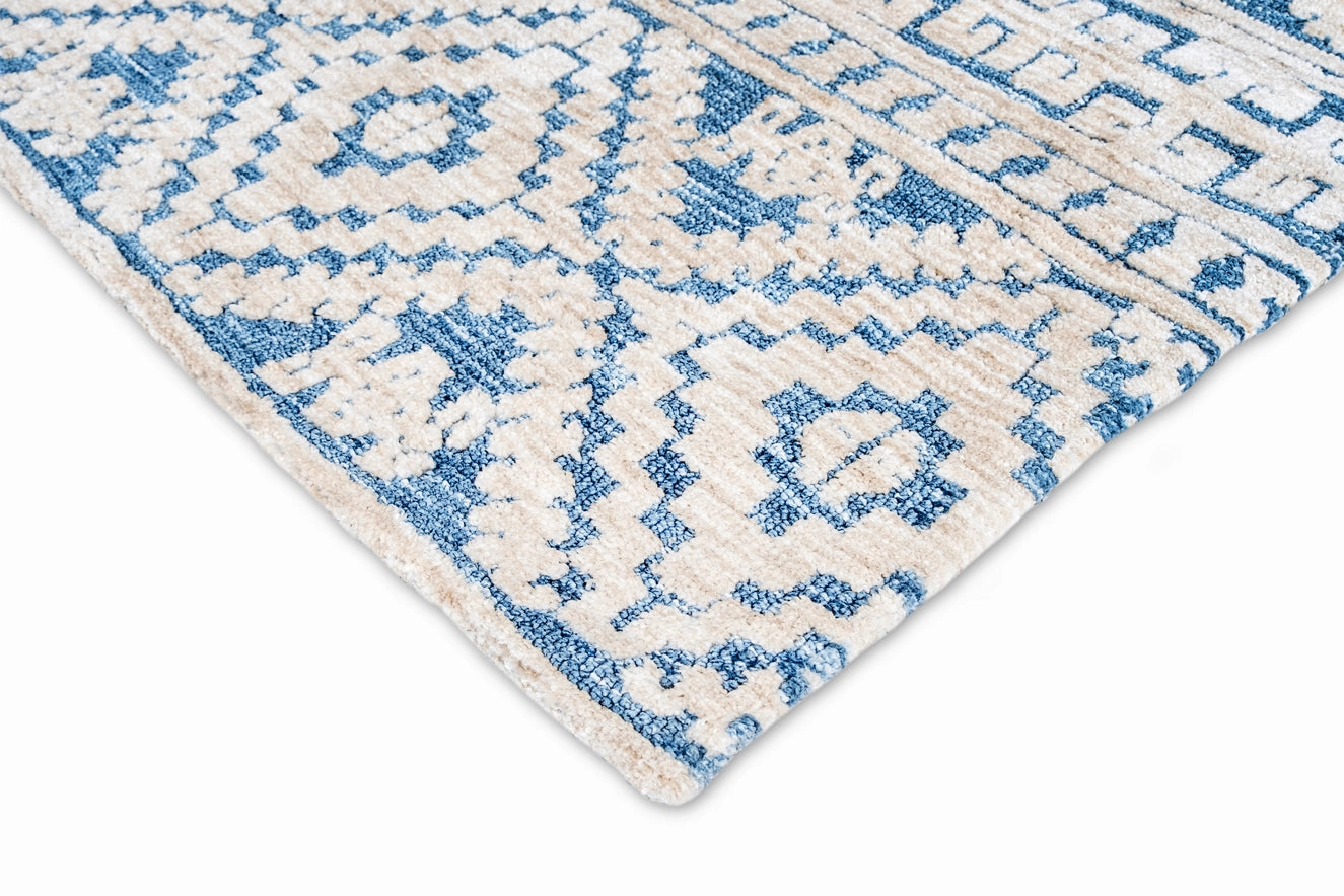Daphne Blue Tribal Textured Rug *NO RETURNS UNLESS FAULTY