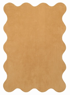 Darla Dark Beige Scallop Washable Rugmodern color block patchwork rug