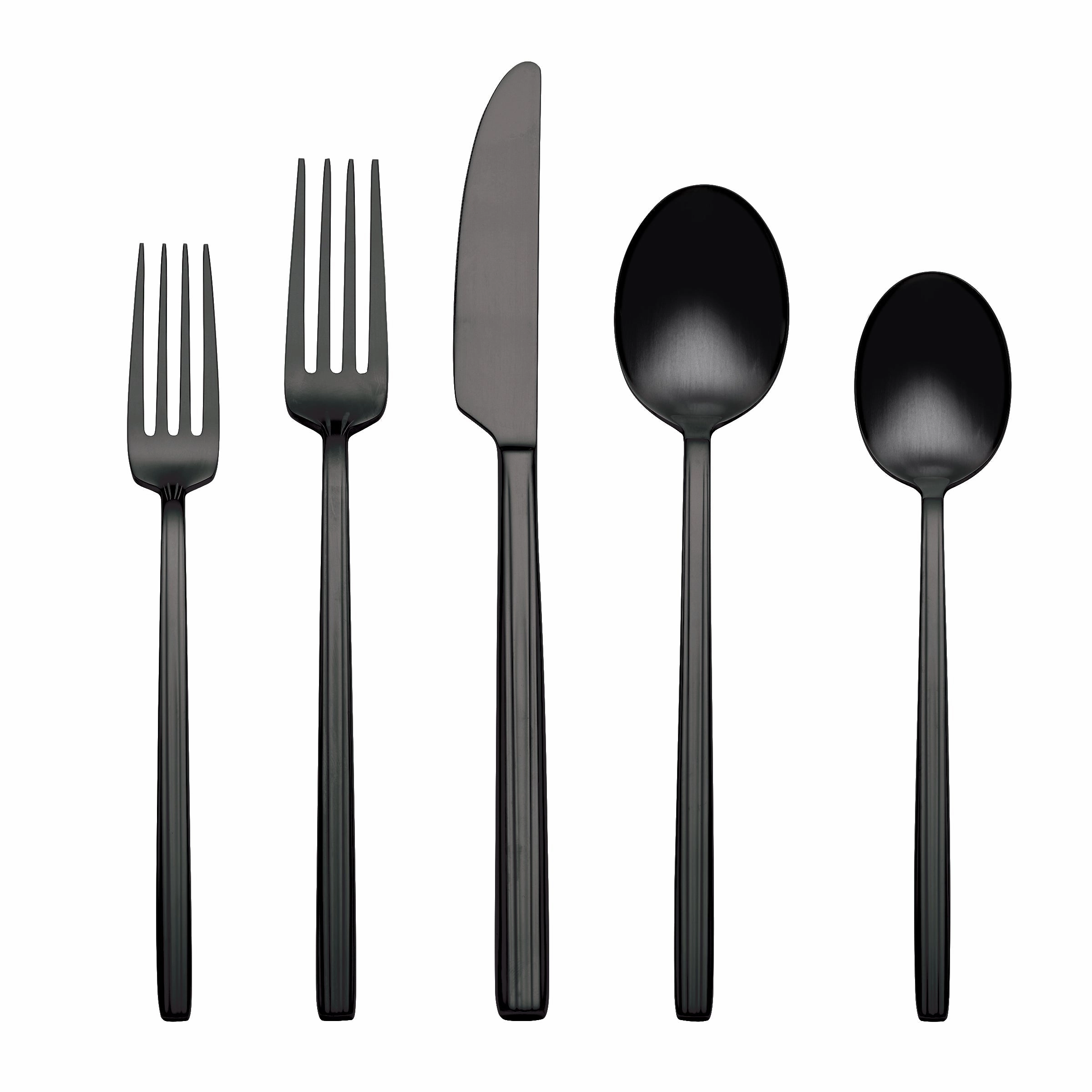 Dean Black Satin 20 Piece Flatware Seteco-friendly bamboo fiber tableware set 