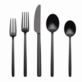 Dean Black Satin 20 Piece Flatware Seteco-friendly bamboo fiber tableware set 