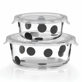 Deco Dot 2-Piece Round Food Storage Setmodern kitchen decor ,kitchen dinner set ,dinnerware 