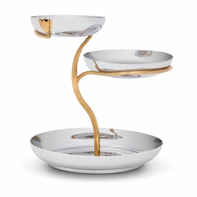 Deco Leaves 3-Tier Server - Largenordic style desktop ornaments