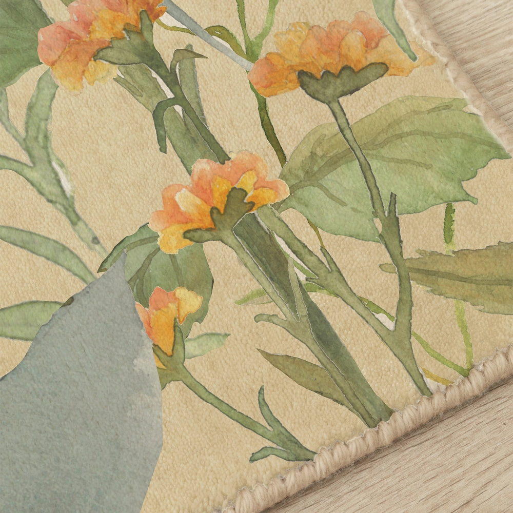 Delamere Printed Wool Rug Linen