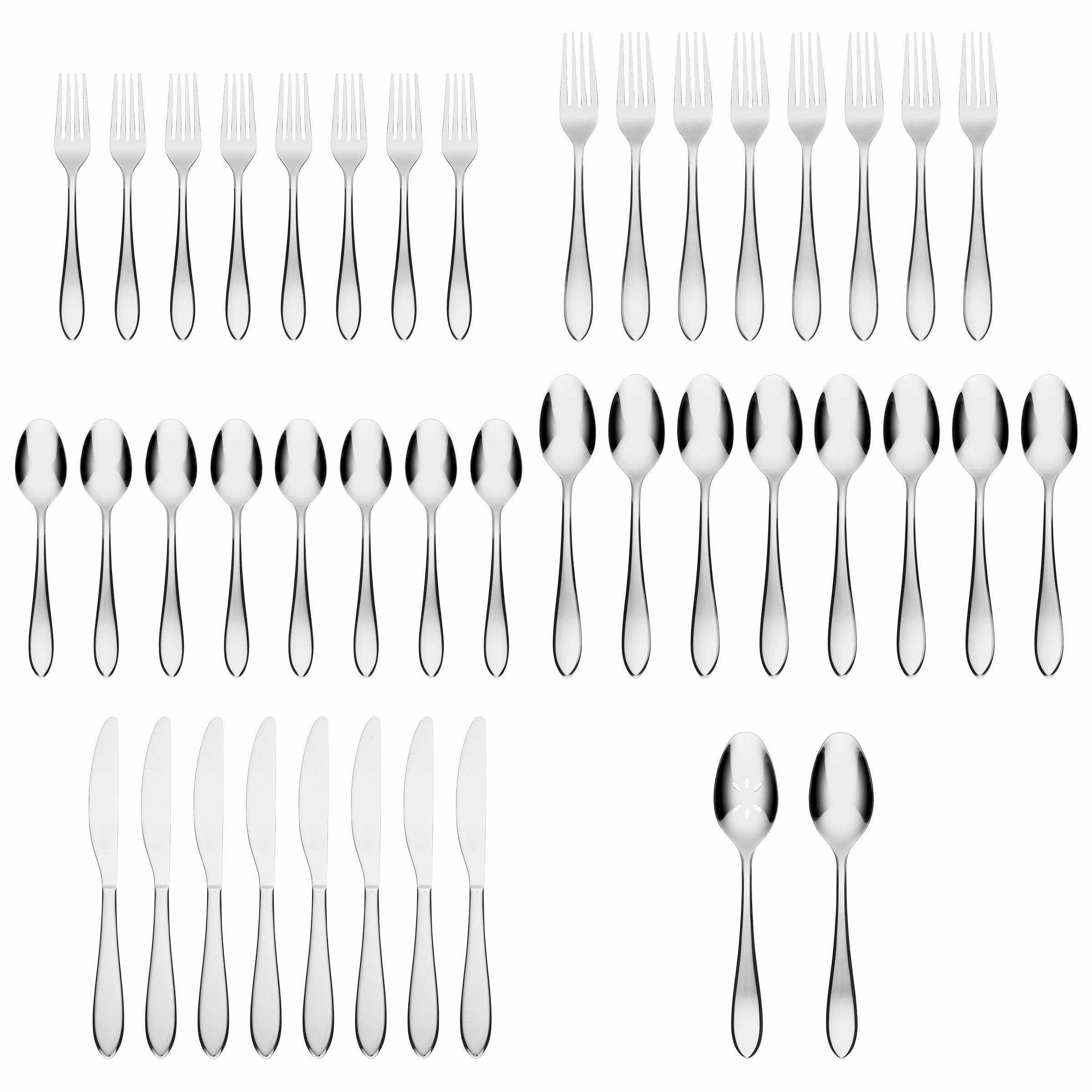 Delia Mirror 42 Piece Flatware Set