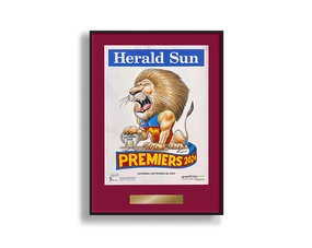 DELUXE BRISBANE LIONS OFFICIAL HERALD SUN 2024 FRAMED POSTER (Maroon Edition)handmade souvenirs
