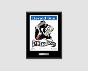 DELUXE COLLINGWOOD MAGPIES OFFICIAL HERALD SUN 2010 FRAMED POSTERhandmade souvenirs
