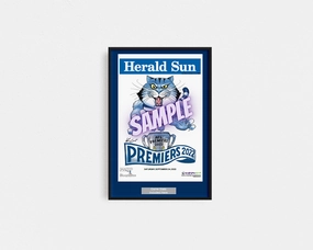 DELUXE GEELONG CATS OFFICIAL HERALD SUN 2022 FRAMED POSTERhandmade souvenirs