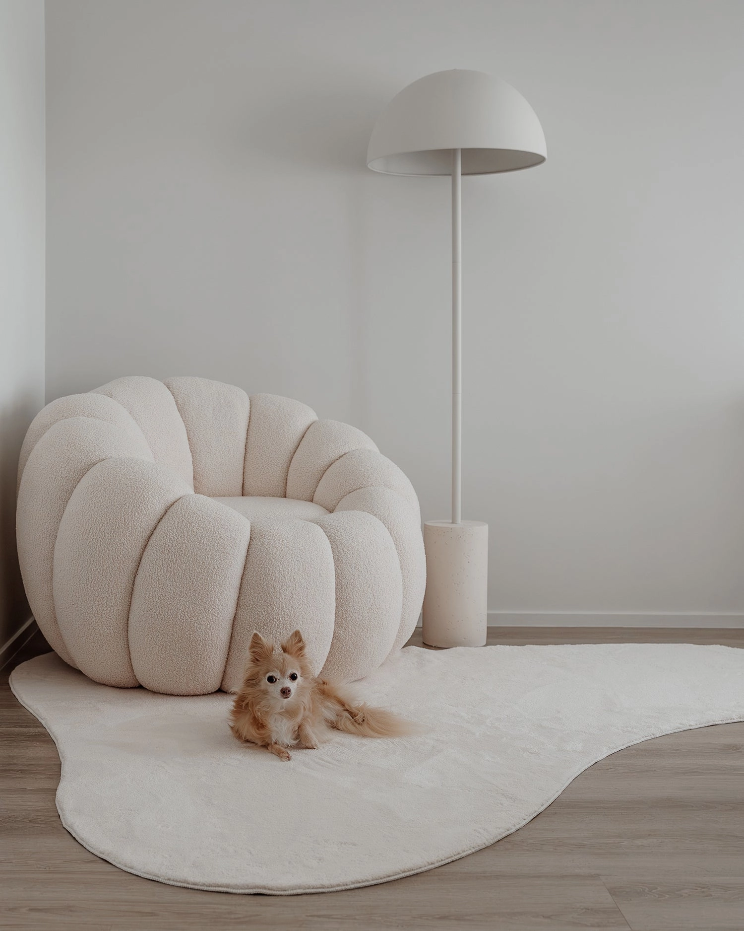 Demi Neutral Cream Irregular Shape Washable Rug