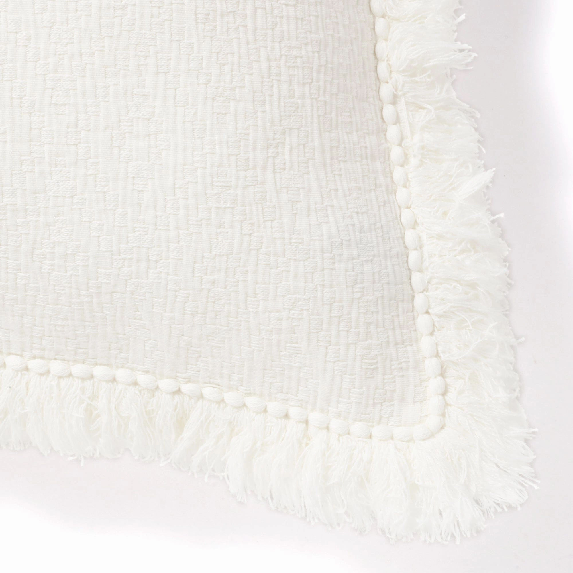 Diamond Fringe Cushion Cover 450 X 450 White