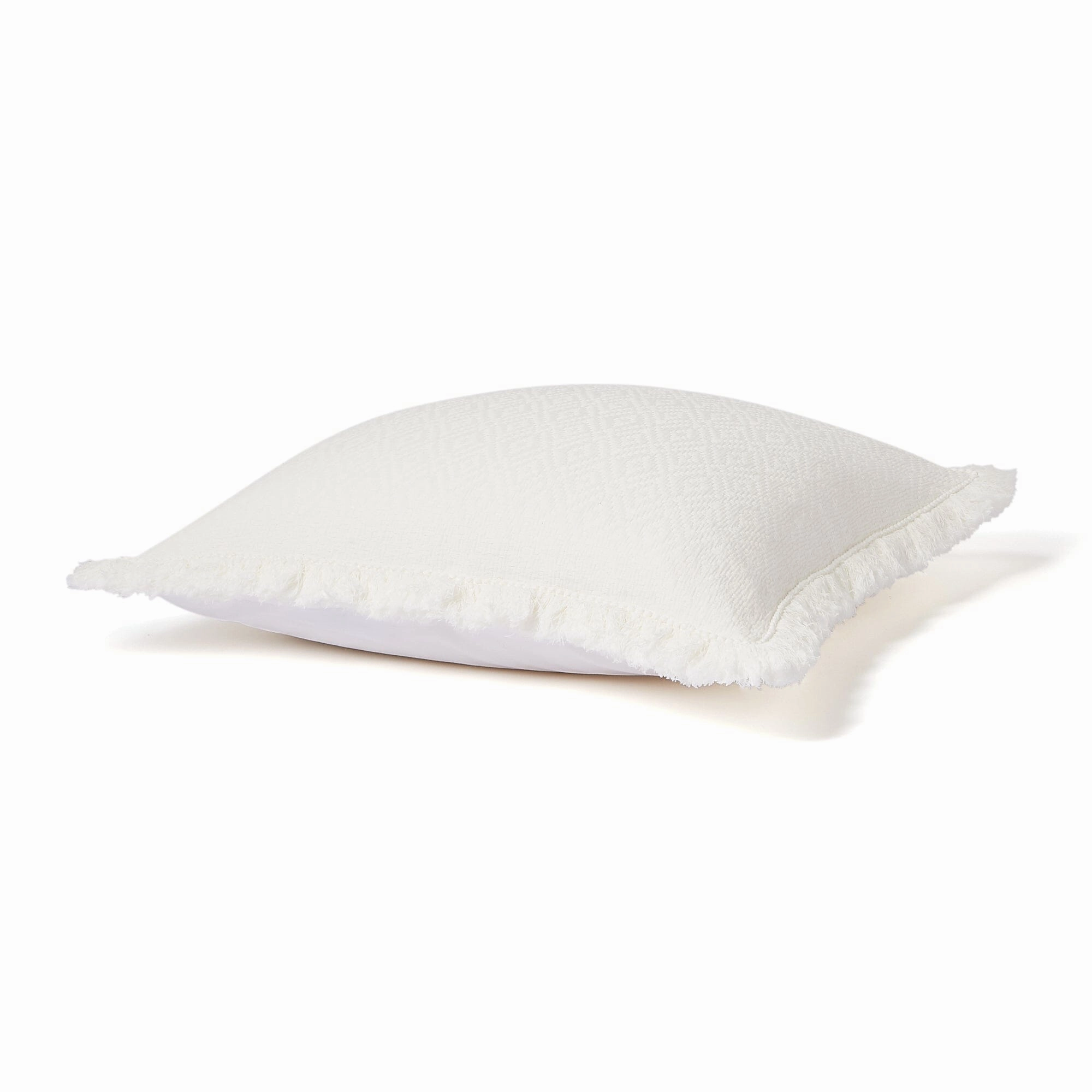 Diamond Fringe Cushion Cover 600 X 600 White