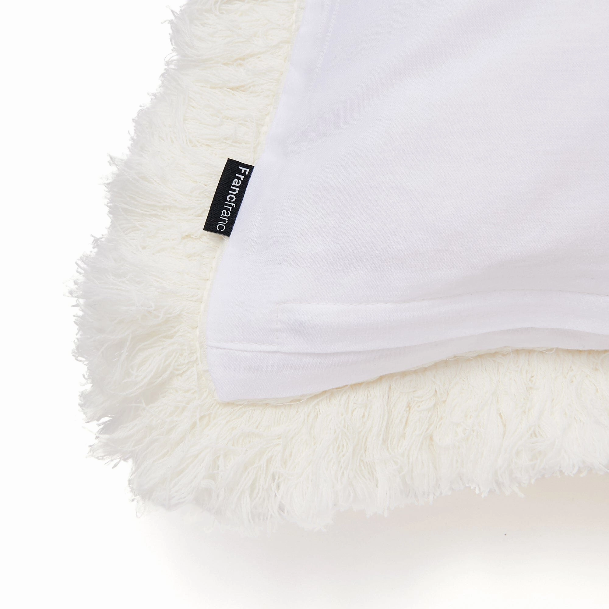 Diamond Fringe Cushion Cover 600 X 600 White