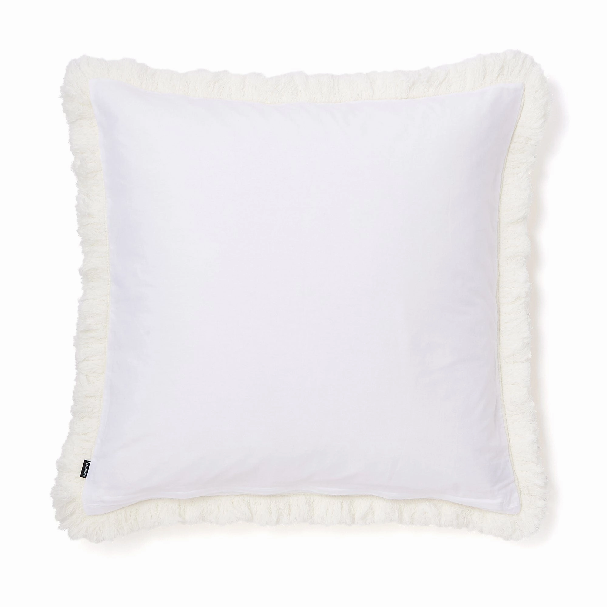 Diamond Fringe Cushion Cover 600 X 600 White