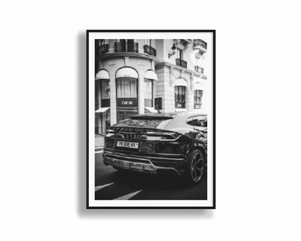 Dior Lamborghini Black & Whitenordic style wall decor