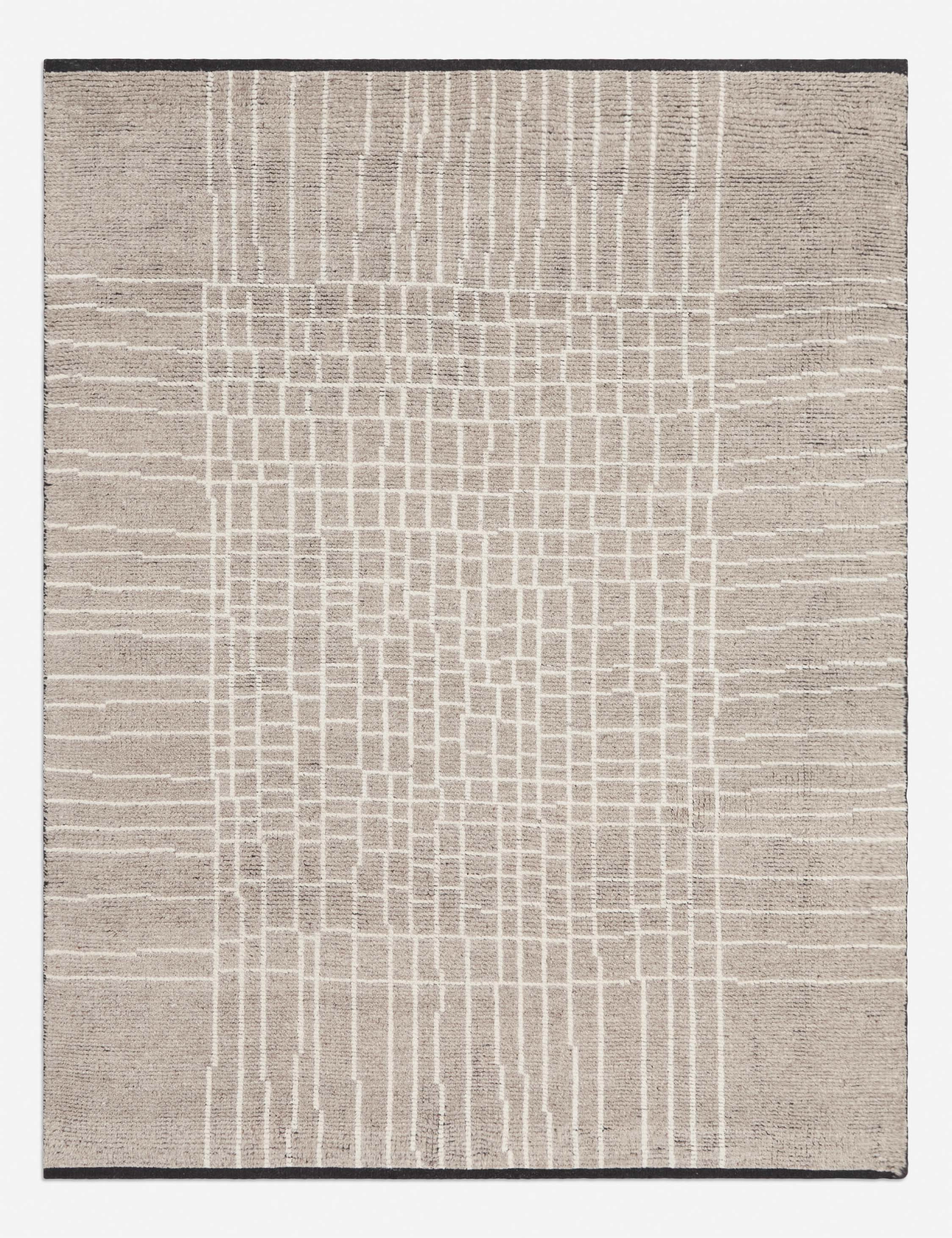Diora Moroccan-Style Hand-Knotted Wool Rugmodern color block patchwork rug