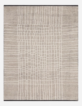 Diora Moroccan-Style Hand-Knotted Wool Rugmodern color block patchwork rug