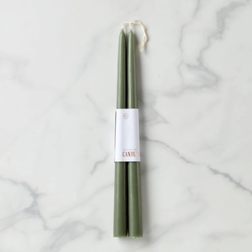 Dipped 12" Taper Candle Pair - Mossthanksgiving decor ,thanksgiving centerpiece 