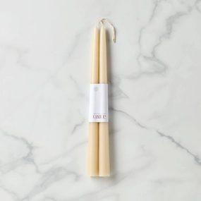 Dipped 12" Taper Candle Pair - Parchmentvalentine's day decorations ,valentine's centerpiece 